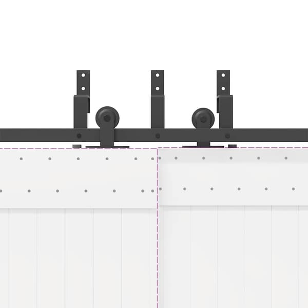 vidaXL Skjutdörrsinstallationssystem 305 cm stål svart