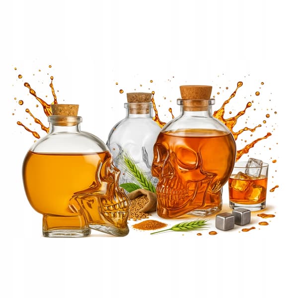 5x Skull Glaskaraff 100ml Alkoholflaska Presentdekoration