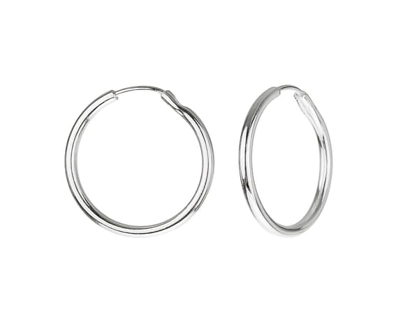 Silverhängande örhängen 12mm små ringar för flickor silver