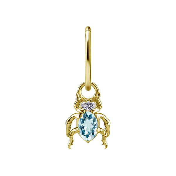 Charms - CoCr NF - bille med blå nano-ædelsten - guld - D-085