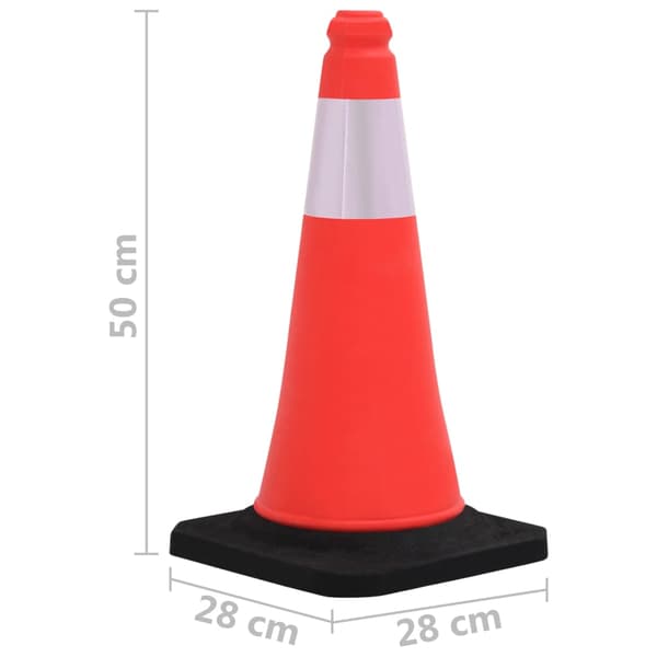 vidaXL Reflekterande trafikkoner, 10 st, tunga baser, 50 cm