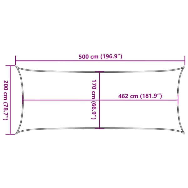 vidaXL Solskyddssegel, Sand, 5x2 m, 100 % polyester