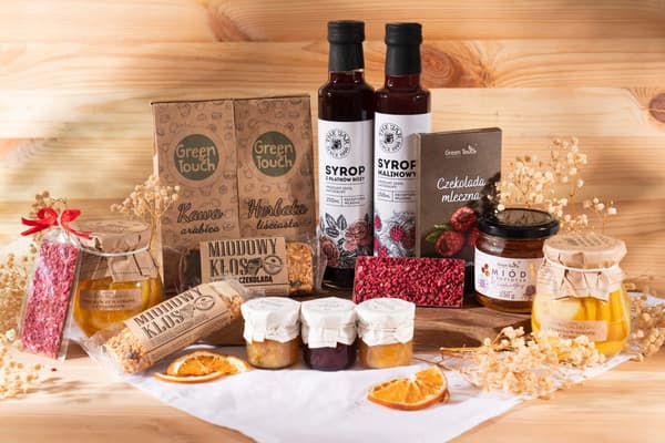 Stor presentkorg premium polsk honung sirap tesett tack