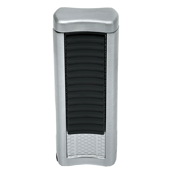 RONSON PASSAT SILVER BLACK 2 JET-tändare med cigarrstans, jet
