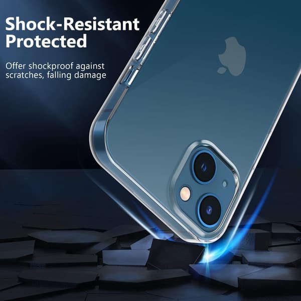 ETUI TIL IPHONE 14 PLUS KLART TRANSPARENT + 3x HÆRDET GLAS