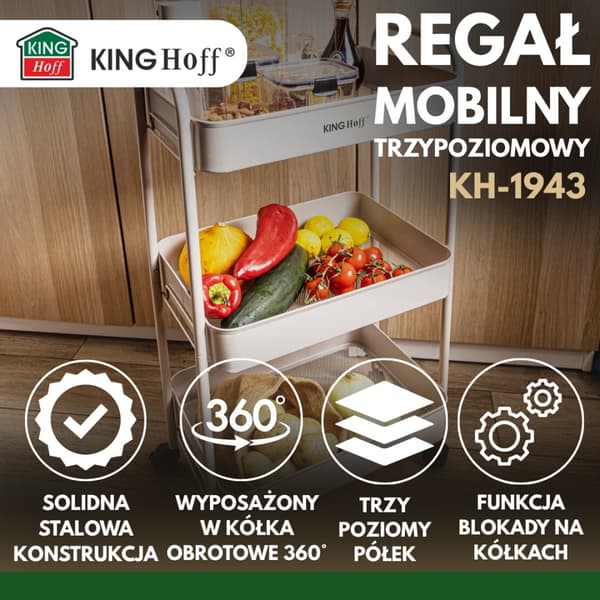 KINGHOFF KH-1943 MONITOIMINTOINEN SIIRRETTÄVÄ BARCEL-HYLLY