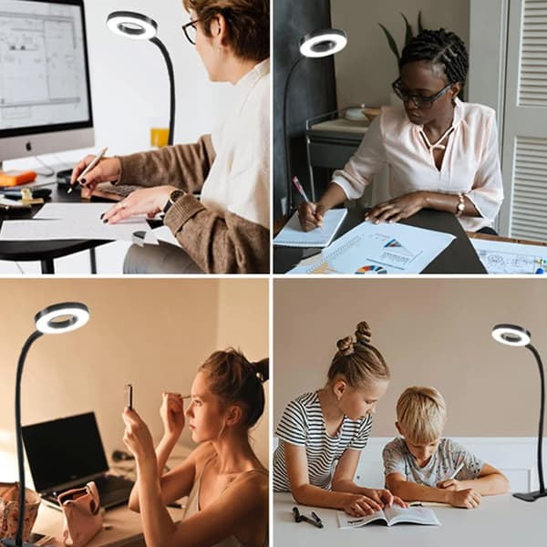 LED skrivebordslampe med klips - DML5 - Sort