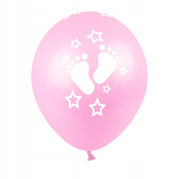 Pink balloner med fødder babyshower 30 cm 5 stk.