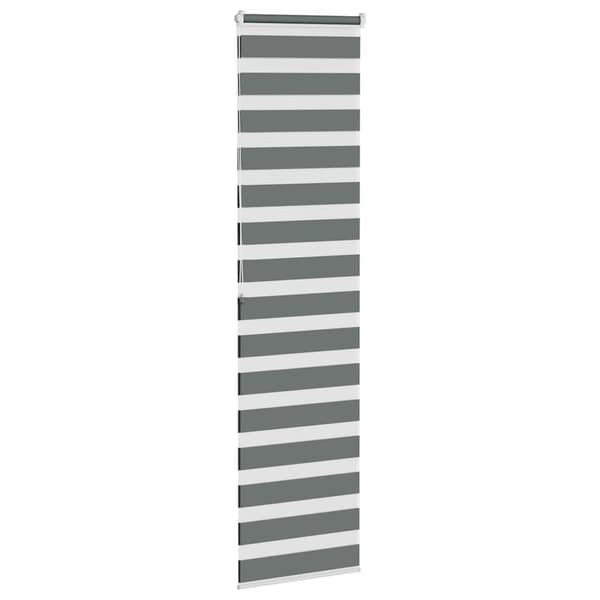 vidaXL zebra rullegardin, mørkegrå, stofbredde 55,9 cm, polyester