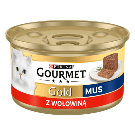 GOURMET GOLD våtfoder för katter med nötkött, 24x85 g