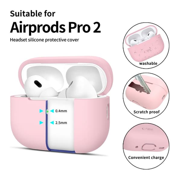 TECH-PROTECT SILIKON APPLE AIRPODS PRO 1/2 DUSTY PINK