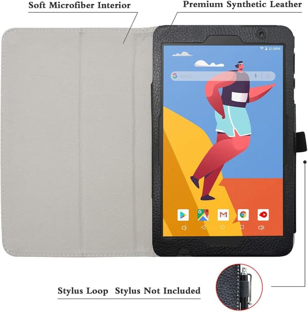 TABLET-ETUIS TIL VANKYO MATRIXPAD S8 SORT LUKKET MED FLAP HØJ BESKYTTELSE