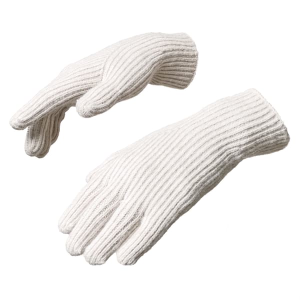Flätade telefonhandskar med fingerutskärningar - beige