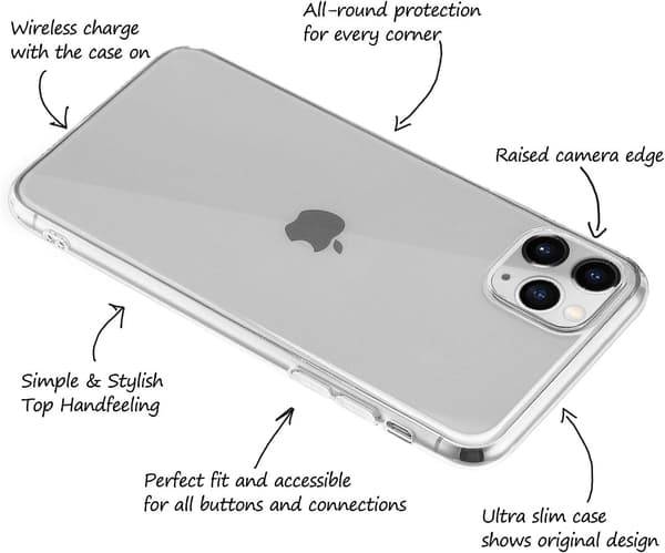 Apple iPhone 11 Pro -puhelimen kuori, kirkas silikonipinta