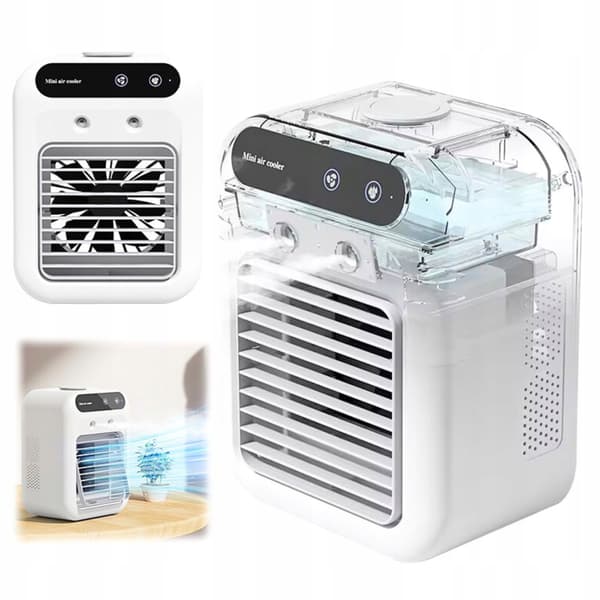 Mini Aircondition Bordventilator Stille Vandbaseret 500ml LED