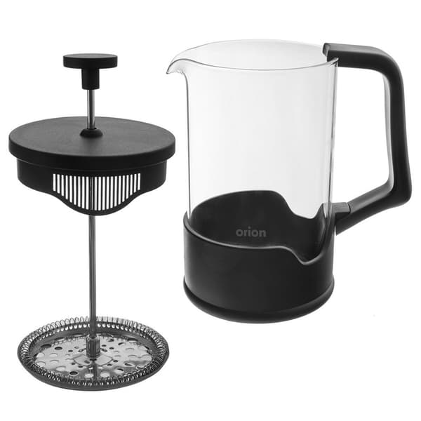Stempelkande til kaffe og te i glas sort 650 ml