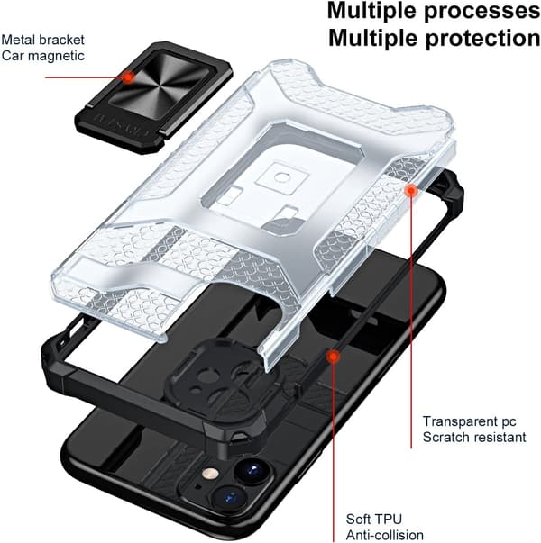 SORT ARMOR-ETUI TIL APPLE IPHONE 11 6.1" + HÆRDET GLAS A2111