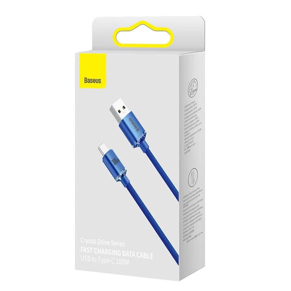 Baseus Crystal Shine USB till USB-C-kabel, 100W, 1,2m (blå)