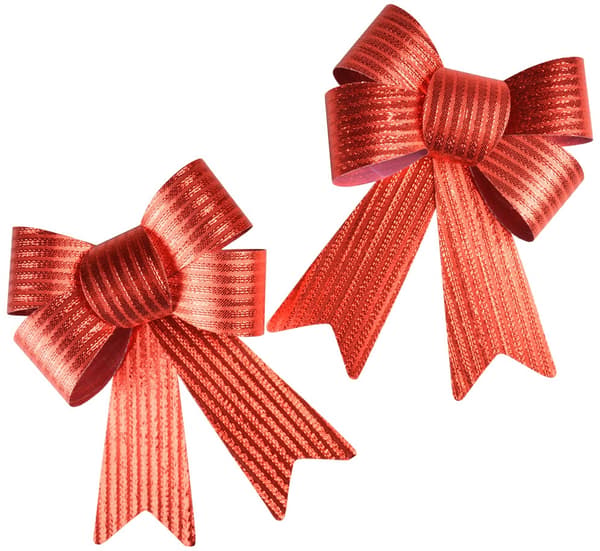 Set med dekorativa rosetter med röda ränder, 2 st.