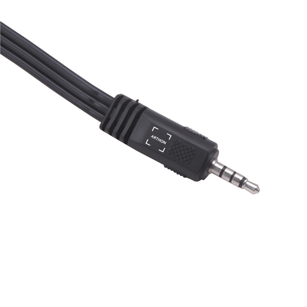 3,5 mm 4-pol jack til 3 x RCA audio video stereo splitter