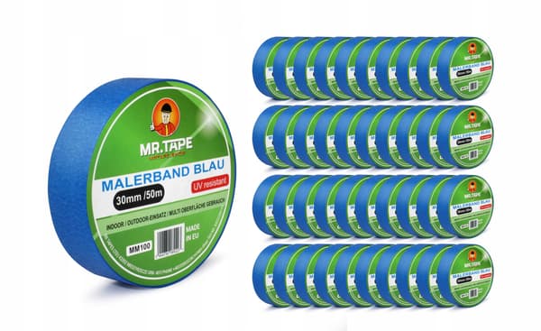 Blå maskeringstejp 30mm / 50m MR.TAPE PAPPER MASKERINGSTEJP UV 30