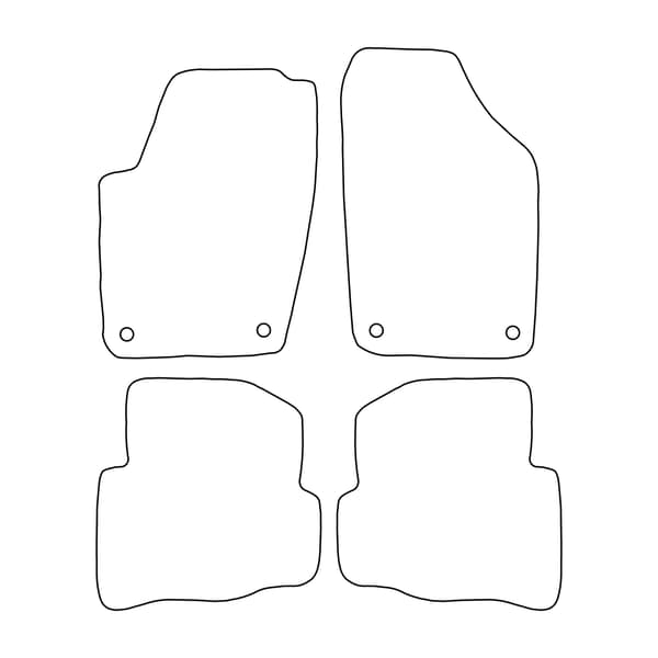 [BLM]VW005 Sort - Velourmåttesæt til Volkswagen Fox 2003-2010 - Sorte detaljer