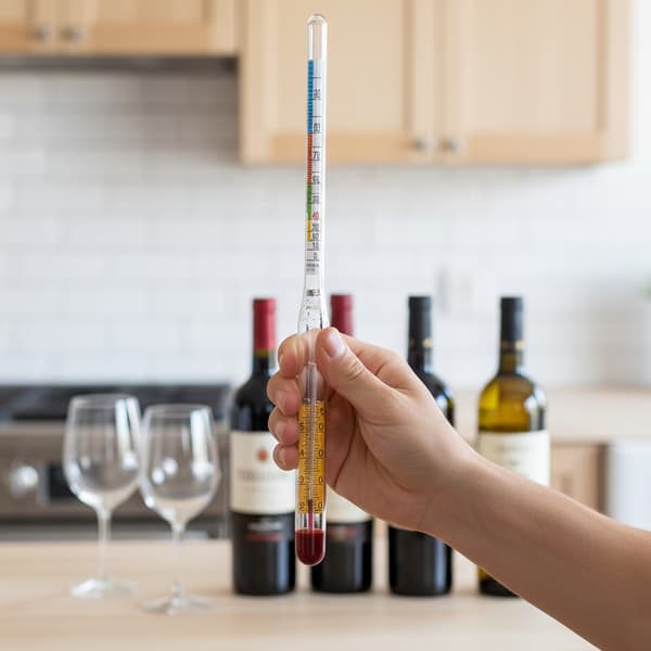 ALKOHOLMETER MED TERMOMETER 0-95% PROFESSIONELL VODKAINDIKATOR AEROMETER