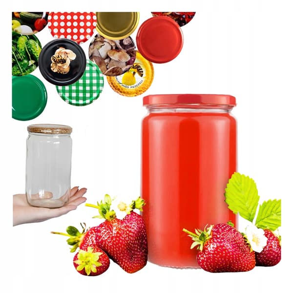 48x Franko-burkar 720ml sylt honung konserver burkar pickles + lock 82