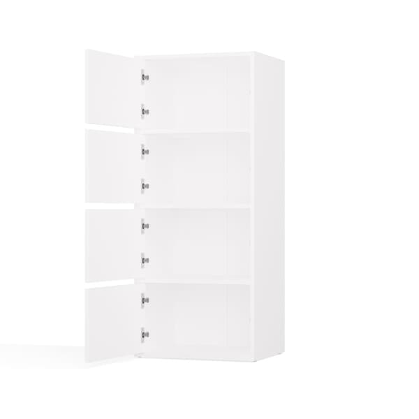Alma kommode, hvid, 4 døre, 4 hylder