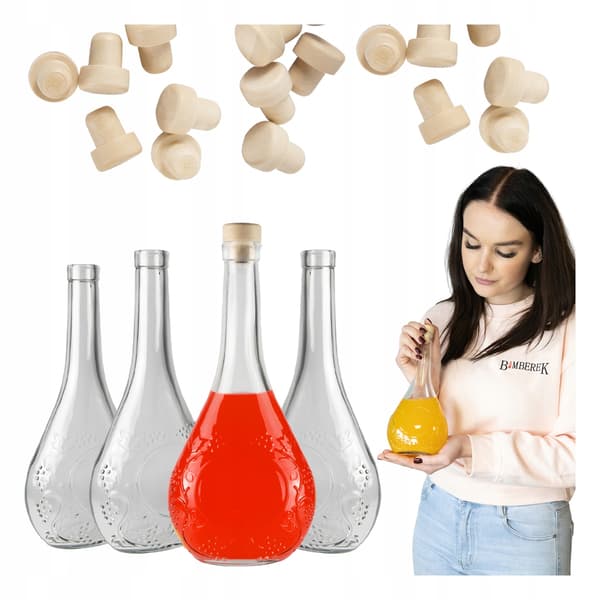 30x Glasflaskor med Druvor 500ml Flaska för Likör, Vin, Juice 0,5l
