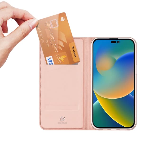 Dux Ducis Skin Pro Hölsterfodral med Flip iPhone 14 Pro Max Rosa