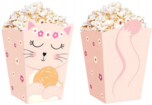 Æsker Popcornspande Slik Snacks katte Katte Fødselsdag 6 stk.