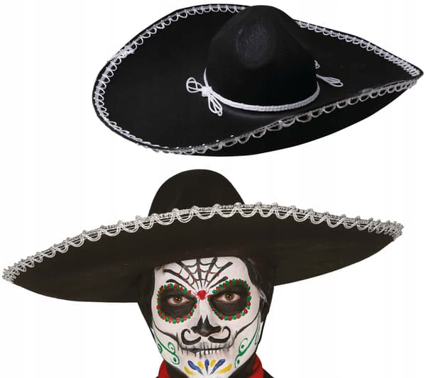 Mexicansk hat Mexicansk sombrero Sort filtkugle Karneval