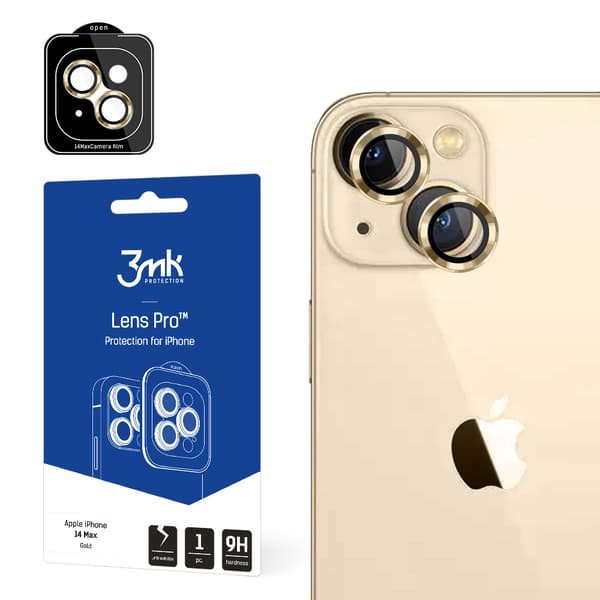 Apple iPhone 14 Plus - 3mk linssinsuoja Pro kulta