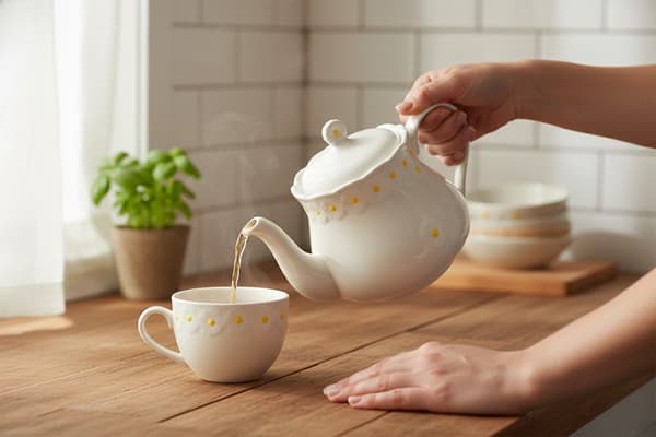 KERAMISK KAFFE- OG TEKANDE 0,8L ELEGANT OG FUNKTIONEL DAISY LINE