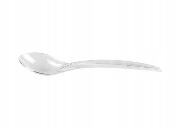 Plastik engangs transparent ske 100 stk