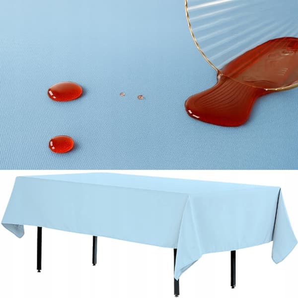 fläckbeständig rektangulär bordsduk för bord polyester tjock 280x170cm ljusblå