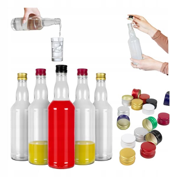 50x Monopol glasflaskor 0,5l för vodka, Monopol glasflaska 500ml