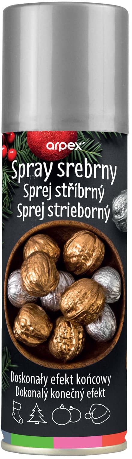Hopeinen koristespray 1 kpl.