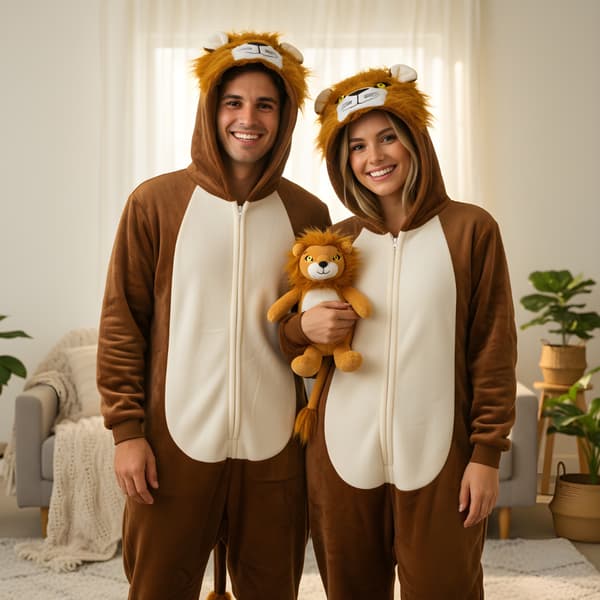 Onesie Kigurumi pyjamasdräkt lejon L 165-175cm