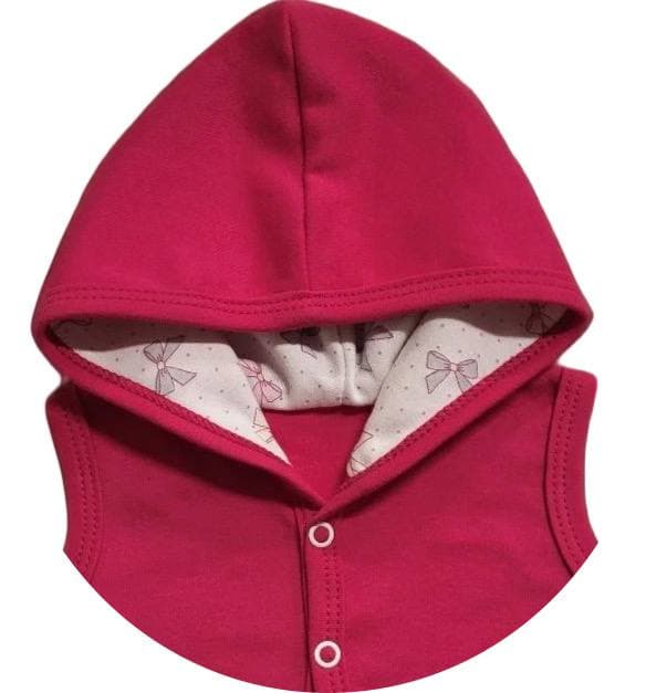 Piger HÆTTEVEST med trykknapper 80 MAGENTA