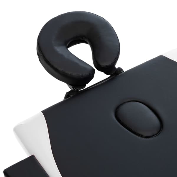 vidaXL foldbart massagebord, 2-zoner, træ, sort og hvid