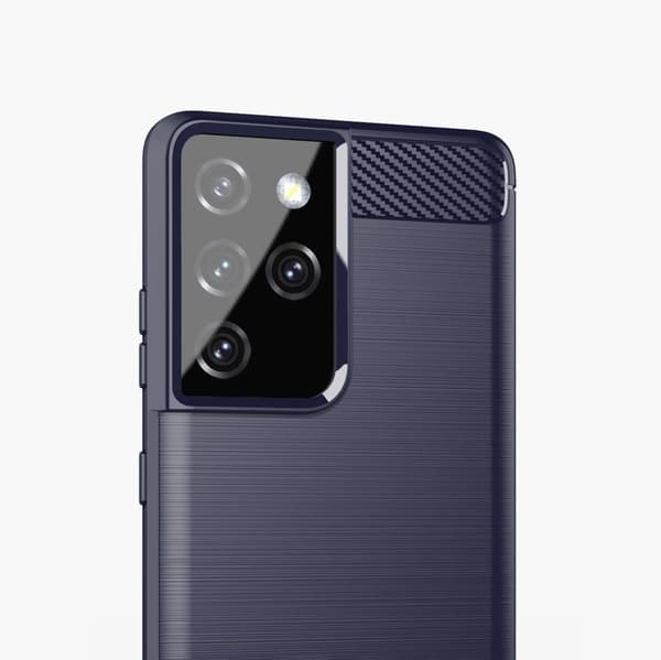 Carbon Case fleksibelt cover til Samsung Galaxy S21 Ultra 5G blå