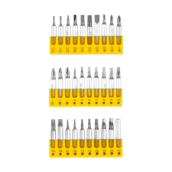 Set av precisionsskruvdragare och bits 32 bitar Rebel