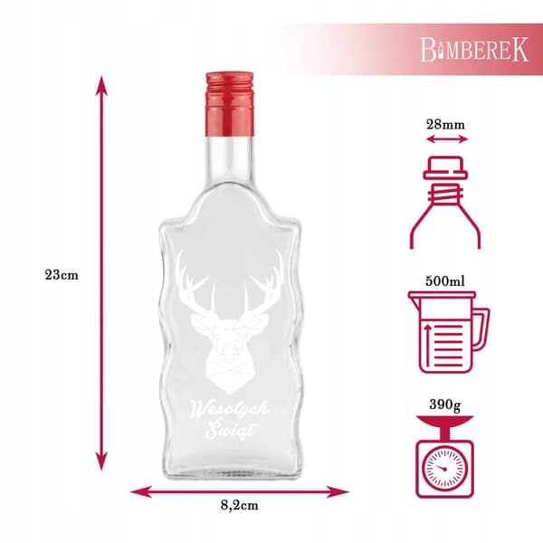 JULVÅG flaska med tryck 500ml Glasflaskor för LIKÖR