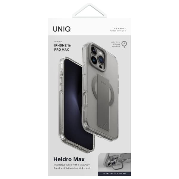 UNIQ Heldro Max iPhone 16 Pro Max 6.9 Magclick Laddningsfodral Klar Lucent