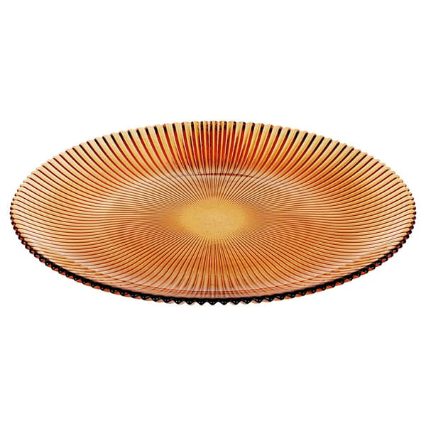 Glas desserttallrik bärnstensfärgad 21 cm
