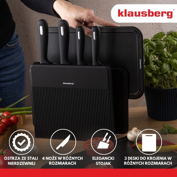 KLAUSBERG KB-7980 KNIV- OG BRÆTTSÆT I STATIV