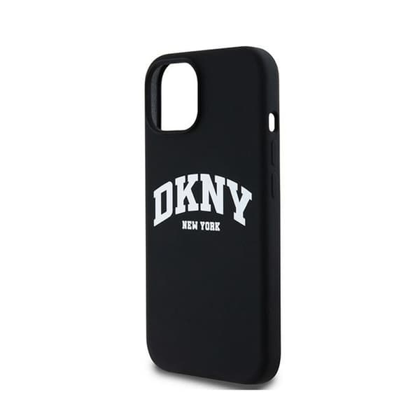 DKNY Flydende Silikone Hvid Trykt Logo MagSafe - iPhone 12 / iPhone 12 Pro Etui (Sort)