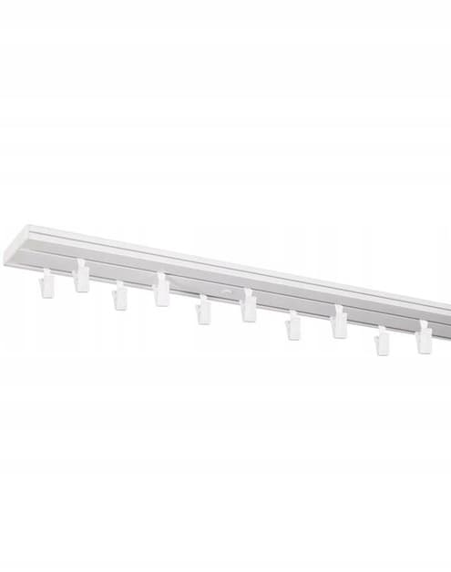Dobbeltskinnede PVC gardinstang 120 cm i loftet